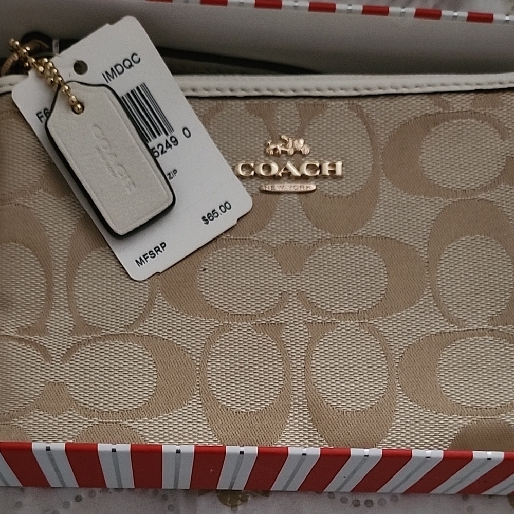 Coach Tan Signature Wristlet - Picture 3 of 4